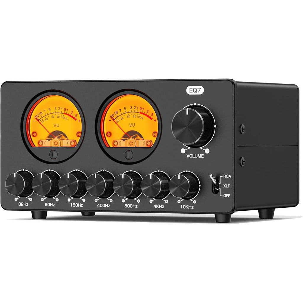 Douk Audio EQ7, ecualizador estéreo de 7 bandas con doble VU meter