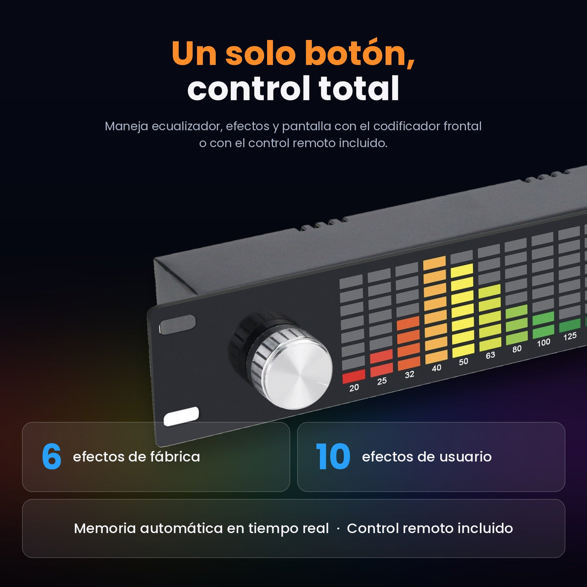 Douk Audio TZT-2 – Ecualizador Digital DSP de 15 Bandas con Pantalla de Espectro de 31 Bandas y Control Remoto