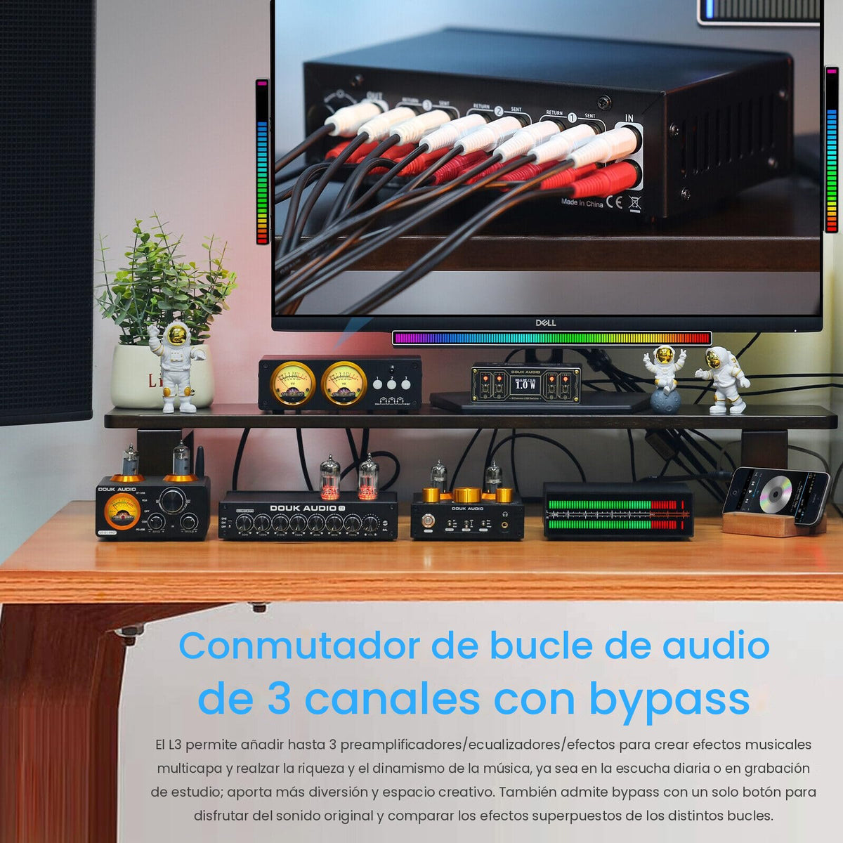 L3 como conmutador de loop de 3 canales con bypass en un estudio