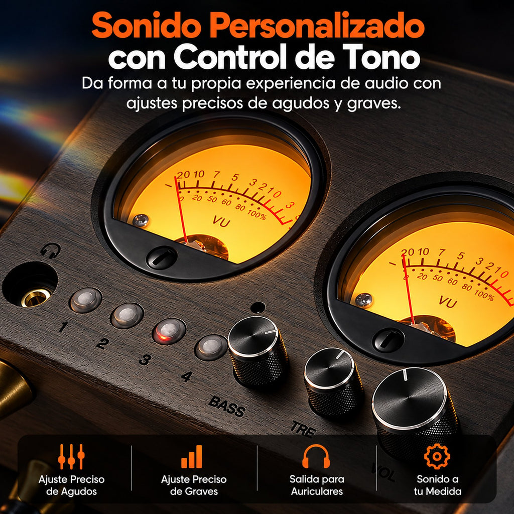VU1-W con control de graves y agudos y salida de audífonos