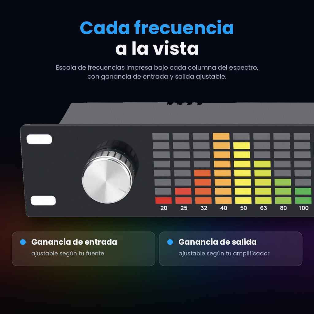 Douk Audio TZT-2 – Ecualizador Digital DSP de 15 Bandas con Pantalla de Espectro de 31 Bandas y Control Remoto