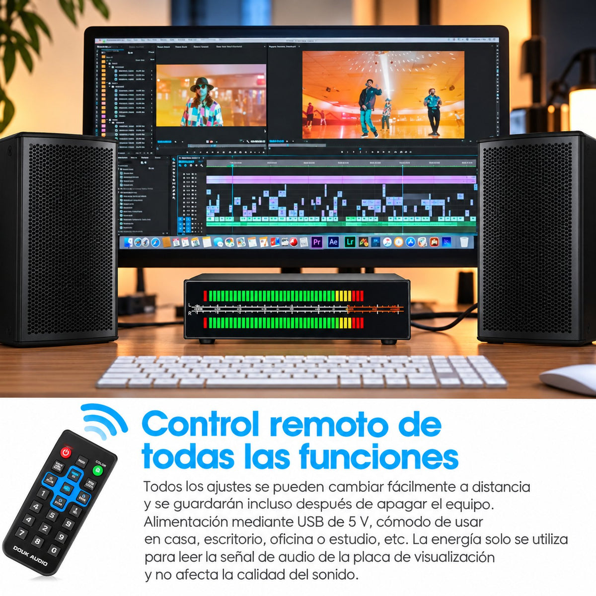 Douk Audio VU56 PRO con control remoto de todas las funciones y alimentación USB de 5 V