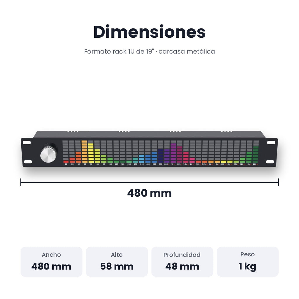 Douk Audio TZT-2 – Ecualizador Digital DSP de 15 Bandas con Pantalla de Espectro de 31 Bandas y Control Remoto